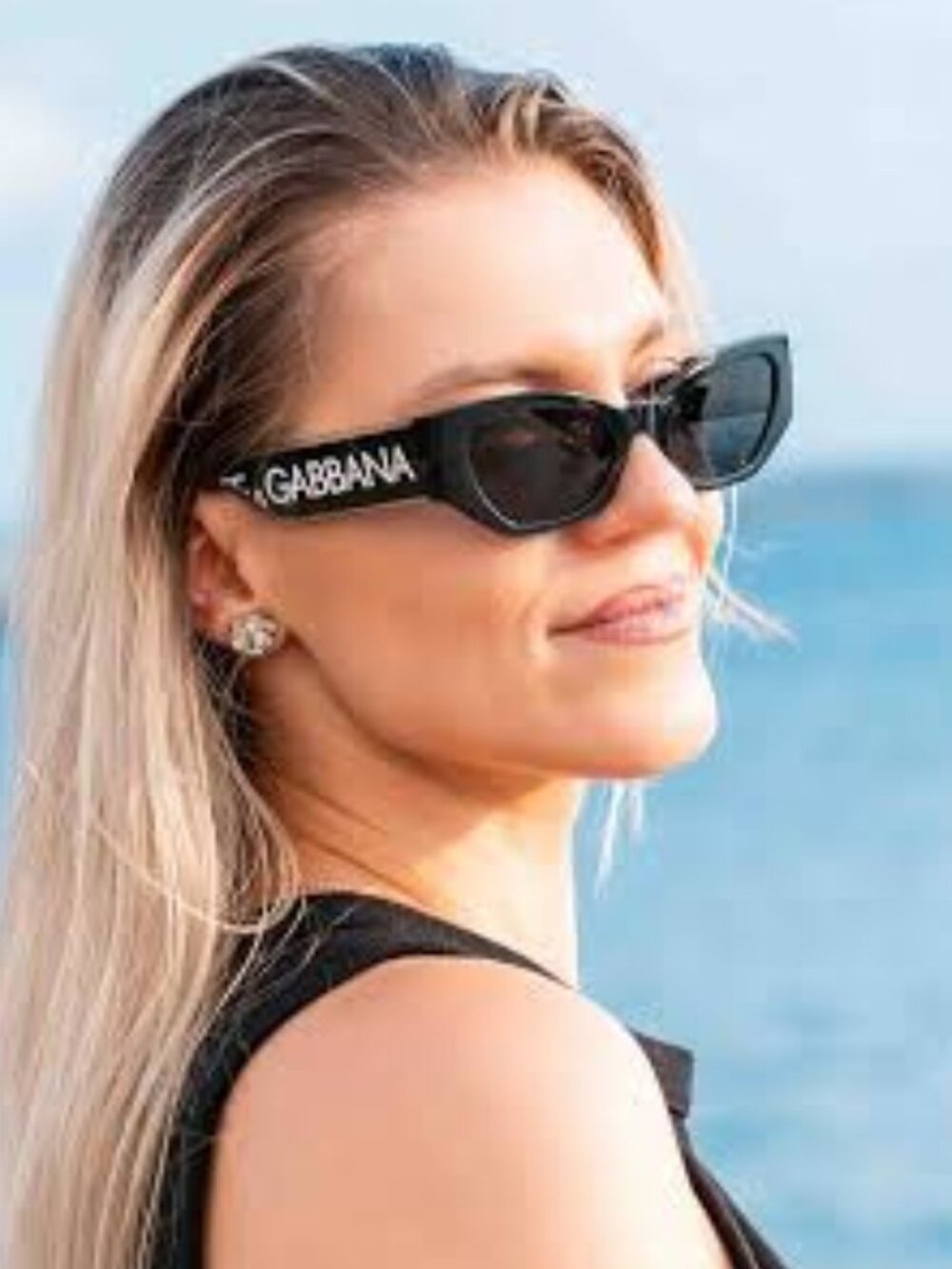 Dolce & Gabbana DG6186 501/87  Cat Eye Black Sunglasses Authentic NEW
